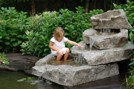 girl at waterfall